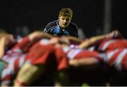 20 January 2016; Stephen Atkinson, Castletroy College, looks on during a scrum. Munster Schools Senior Cup, 1st Round, Glenstal Abbey School v Castletroy College, Dooradoyle, Limerick. Picture credit: Diarmuid Greene / SPORTSFILE