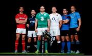 27 January 2016: Pictured are, from left to right, Wales captain Sam Warburton, Scotland captain Greig Laidlaw, Ireland captain Rory Best, England captain Dylan Hartley, France captain Guilhem Guirado and Italy captain Sergio Parisse in attendance at the RBS Six Nations launch. The Hurlingham Club, Ranelagh Gardens, London, England. Picture credit: Paul Harding / SPORTSFILE