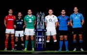 27 January 2016: Pictured are, from left to right, Wales captain Sam Warburton, Scotland captain Greig Laidlaw, Ireland captain Rory Best, England captain Dylan Hartley, France captain Guilhem Guirado and Italy captain Sergio Parisse in attendance at the RBS Six Nations launch. The Hurlingham Club, Ranelagh Gardens, London, England. Picture credit: Paul Harding / SPORTSFILE