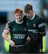 27 January 2016; Newbridge College's Ben Howlett and Cian Prendergast dejected after the game. Bank of Ireland Leinster Schools Senior Cup, 1st Round, Newbridge College v Belvedere College, Donnybrook Stadium, Donnybrook, Dublin. Picture credit: Piaras Ó Mídheach / SPORTSFILE