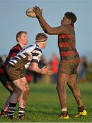 27 January 2016; Anu Awonusi, Kilkenny College, in action against Cistercian College. Bank of Ireland Leinster Schools Senior Cup, 1st Round, Kilkenny College v Cistercian College, Roscrea, Portarlington RFC, Portarlington, Co. Laois. Picture credit: Matt Browne / SPORTSFILE