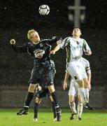 13 November 2009; Derek Foran, Bray Wanderers, in action against Robert Bayly, Sporting Fingal. Sporting Fingal v Bray Wanderers - League of Ireland Promotion / Relegation Play-off First leg, Morton Stadium, Santry, Dublin. Photo by Sportsfile