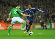 14 November 2009; Nicolas Anelka, France, in action against Keith Andrews, Republic of Ireland. FIFA 2010 World Cup Qualifying Play-off 1st Leg, Republic of Ireland v France, Croke Park, Dublin. Picture credit: Stephen McCarthy / SPORTSFILE