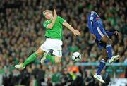 14 November 2009; Liam Lawrence, Republic of Ireland, in action against Alou Diarra, France. FIFA 2010 World Cup Qualifying Play-off 1st Leg, Republic of Ireland v France, Croke Park, Dublin. Photo by Sportsfile