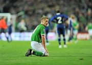 14 November 2009; Damien Duff, Republic of Ireland, during the closing moments against France. FIFA 2010 World Cup Qualifying Play-off 1st Leg, Republic of Ireland v France, Croke Park, Dublin. Picture credit: David Maher / SPORTSFILE