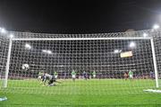 14 November 2009; Shay Given, Republic of Ireland, looks on as France's goal goes past him. FIFA 2010 World Cup Qualifying Play-off 1st Leg, Republic of Ireland v France, Croke Park, Dublin. Photo by Sportsfile