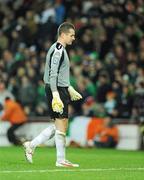 14 November 2009; A dejected Shay Given, Republic of Ireland, at the end of the game. FIFA 2010 World Cup Qualifying Play-off 1st Leg, Republic of Ireland v France, Croke Park, Dublin. Photo by Sportsfile