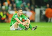 14 November 2009; Robbie Keane, Republic of Ireland, reacts during the final moments. FIFA 2010 World Cup Qualifying Play-off 1st Leg, Republic of Ireland v France, Croke Park, Dublin. Picture credit: Stephen McCarthy / SPORTSFILE