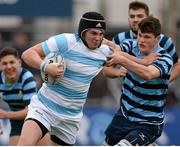 29 January 2016; Richard Dunne, Blackrock College, is tackled by Cian Clancy, Castleknock College. Bank of Ireland Leinster Schools Senior Cup 1st Round, Blackrock College v Castleknock College, Donnybrook Stadium, Donnybrook, Dublin. Picture credit: Seb Daly / SPORTSFILE
