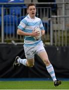29 January 2016; Conor Kelly, Blackrock College, scores his side's third try of the match. Bank of Ireland Leinster Schools Senior Cup 1st Round, Blackrock College v Castleknock College, Donnybrook Stadium, Donnybrook, Dublin. Picture credit: Seb Daly / SPORTSFILE