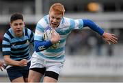 29 January 2016; Gavin Mullin, Blackrock College, runs clear to score his side's fifth try of the match. Bank of Ireland Leinster Schools Senior Cup 1st Round, Blackrock College v Castleknock College, Donnybrook Stadium, Donnybrook, Dublin. Picture credit: Seb Daly / SPORTSFILE