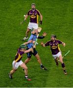 30 January 2016; Chris Crummey, Dublin, in action against Wexford players, left to right, Henry Kehoe, Aidan Nolan, and Liam Óg McGovern. Bord na Mona Walsh Cup Final, Dublin v Wexford, Croke Park, Dublin. Picture credit: Dáire Brennan / SPORTSFILE