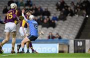 30 January 2016; Liam Og McGovern, Wexford, shoots past Fionn Ó Riain Broin, Dublin, to score his side's first goal. Bord na Mona Walsh Cup Final, Dublin v Wexford. Croke Park, Dublin. Picture credit: Stephen McCarthy / SPORTSFILE