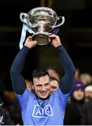 30 January 2016; Dublin captain Liam Rushe lifts the Walsh Cup. Bord na Mona Walsh Cup Final, Dublin v Wexford. Croke Park, Dublin. Picture credit: Stephen McCarthy / SPORTSFILE