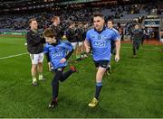 30 January 2016; Paddy Andrews, Dublin, runs out as the Kerry players form a guard of honour for the 2015 GAA Football All-Ireland Champions.Allianz Football League, Division 1, Round 1, Dublin v Kerry, Croke Park, Dublin. Picture credit: Stephen McCarthy / SPORTSFILE