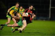 30 January 2016; Kevin McKernan, Down, in action against Michael Murphy, Donegal. Allianz League, Division 1, Round 1, Down v Donegal, Páirc Esler, Newry, Co. Down. Picture credit: Oliver McVeigh / SPORTSFILE