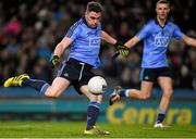 30 January 2016; Paddy Andrews, Dublin, shoots to score a goal in the 42nd minute of the game. Allianz Football League, Division 1, Round 1, Dublin v Kerry, Croke Park, Dublin. Picture credit: Ray McManus / SPORTSFILE