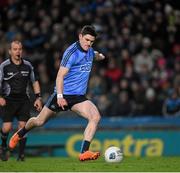 30 January 2016; Diarmuid Connolly scores Dublin's second goal, in the 51st minute, from the penalty spot. Allianz Football League, Division 1, Round 1, Dublin v Kerry, Croke Park, Dublin. Picture credit: Ray McManus / SPORTSFILE