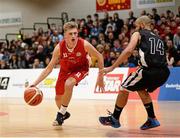 30 January 2016; Sean Flood, Templeogue, in action against Isaac Westbrook, GCD Swords Thunder. Basketball Ireland Men's National Cup Final, GCD Swords Thunder v Templeogue, National Basketball Arena, Tallaght, Co. Dublin. Picture credit: Sam Barnes / SPORTSFILE