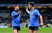30 January 2016; Cormac Costello, right, and Con O'Callaghan, Dublin, following their victory. Allianz Football League, Division 1, Round 1, Dublin v Kerry. Croke Park, Dublin. Picture credit: Stephen McCarthy / SPORTSFILE