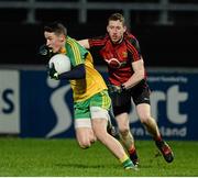 30 January 2016; Eoin McHugh, Donegal, in action against Joe Murphy, Down. Allianz League, Division 1, Round 1, Down v Donegal, Páirc Esler, Newry, Co. Down. Picture credit: Oliver McVeigh / SPORTSFILE