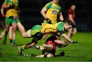 30 January 2016; Connaire Harrison, Down, in action against Eoin McHugh, Donegal. Allianz League, Division 1, Round 1, Down v Donegal, Páirc Esler, Newry, Co. Down. Picture credit: Oliver McVeigh / SPORTSFILE