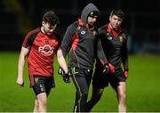 30 January 2016; A dejected Donal O'Hare, Down, left, leaves the pitch after the game. Allianz League, Division 1, Round 1, Down v Donegal, Páirc Esler, Newry, Co. Down. Picture credit: Oliver McVeigh / SPORTSFILE