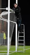 30 January 2016; Croke Park groundsman Colm Daly takes down the net after the game. Allianz Football League, Division 1, Round 1, Dublin v Kerry, Croke Park, Dublin. Picture credit: Dáire Brennan / SPORTSFILE