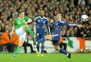 14 November 2009; Keith Andrews, Republic of Ireland, in action against Yoann Gourcuff, France. FIFA 2010 World Cup Qualifying Play-off 1st Leg, Republic of Ireland v France, Croke Park, Dublin. Picture credit: Stephen McCarthy / SPORTSFILE