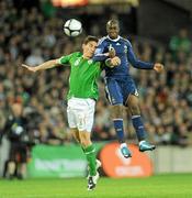 14 November 2009; Keith Andrews, Republic of Ireland, in action against Lassana Diarra, France. FIFA 2010 World Cup Qualifying Play-off 1st Leg, Republic of Ireland v France, Croke Park, Dublin. Picture credit: Stephen McCarthy / SPORTSFILE