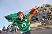 15 November 2009; Ireland supporter Eoin Tuohy, from Cork, on his way to the match. Autumn International Guinness Series 2009, Ireland v Australia, Croke Park, Dublin. Picture credit: Brian Lawless / SPORTSFILE
