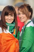 15 November 2009; Ireland supporters Niamh and Aoife Clarke, from Magherafelt, Co. Derry, on the way to the match. Autumn International Guinness Series 2009, Ireland v Australia, Croke Park, Dublin. Picture credit: Stephen McCarthy / SPORTSFILE