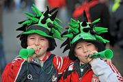 15 November 2009; Ireland supporters and twins Jason, left, and Adam Murphy, who play with Cork Con, on the way to the match. Autumn International Guinness Series 2009, Ireland v Australia, Croke Park, Dublin. Picture credit: Brian Lawless / SPORTSFILE