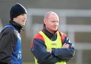15 November 2009; Cookstown manager Chris Lawn, right, and his assistant Declan O'Neill. AIB GAA Football Ulster Intermediate Club Championship Semi-Final, Monaghan Harps v Cookstown, Athletic Grounds, Armagh. Picture credit: Oliver McVeigh / SPORTSFILE