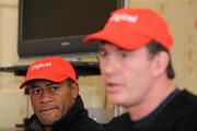 16 November 2009; Fiji captain Sereimaia Bai looks on while team assistant coach Mike Brewer speaks during a press conference ahead of their Autumn International Guinness Series 2009 match against Ireland on Saturday. Radisson Blu St. Helen's Hotel, Stillorgan, Co. Dublin. Picture credit: Pat Murphy / SPORTSFILE