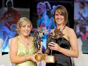 14 November 2009; Monaghan All-Star award winners, Ciara McAnespie, left, and Edel Byrne. TG4 O'Neill's Ladies Football All-Star Awards 2009, Citywest Hotel, Conference, Leisure and Golf Resort, Dublin. Picture credit: Brendan Moran / SPORTSFILE
