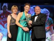 14 November 2009; Aileen Gilroy of Mayo is presented with the Connacht Young Player of the Year by Pat Quill, President, Cumann Peil Gael na mBan, in the company of Mary Davis, Managing Director, Special Olympics Europe / Eurasia. TG4 O'Neill's Ladies Football All-Star Awards 2009, Citywest Hotel, Conference, Leisure and Golf Resort, Dublin. Picture credit: Brendan Moran / SPORTSFILE