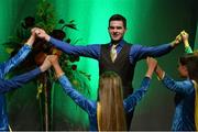 30 January 2016; Eventual winners Silverbridge Harps team of, Shea Bradley, Aoife Lavelle, Alannah Grant, Ryan McKeown, Dearbhla Grant, Caitlin Murphy, Liath McCreesh and Laura Donnelly representing Armagh and Ulster, in the Rince Foirne competition. Pictured is Ryan McKeown. Scór na nÓg. INEC, Gleneagle Hotel, Killarney, Co. Kerry. Picture credit: Piaras Ó Mídheach / SPORTSFILE
