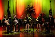 30 January 2016; The Ballygarrett team of, Kate O'Loughlin, Áine Neary, Cian Kenny, Ben O'Connor and Seán Walsh representing Wexford and Leinster, in the Ceol Uirlise competition. Scór na nÓg. INEC, Gleneagle Hotel, Killarney, Co. Kerry. Picture credit: Piaras Ó Mídheach / SPORTSFILE