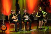 30 January 2016; The Ballygarrett team of, Kate O'Loughlin, Áine Neary, Cian Kenny, Ben O'Connor and Seán Walsh representing Wexford and Leinster, in the Ceol Uirlise competition. Scór na nÓg. INEC, Gleneagle Hotel, Killarney, Co. Kerry. Picture credit: Piaras Ó Mídheach / SPORTSFILE