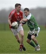 31 January 2016; Conal McKeever, Louth, in action against Colin Dunne, London. Allianz Football League, Division 4, Round 1, Louth v London. Louth Centre of Excellence, Darver, Co. Louth. Photo by Sportsfile