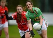 31 January 2016; Martha Carter, Mayo, in action against Aisling Hutchings, Cork. Lidl Ladies Football National League, Division 1, Cork v Mayo, Mallow, Co. Cork. Picture credit: Piaras Ó Mídheach / SPORTSFILE