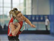 31 January 2016; Anne-Marie Torsney, Fingallians A.C. competing in the Junior Women Shot Put at the GloHealth Junior & U23 Indoor Championships. AIT, Athlone, Co. Westmeath. Picture credit: Sam Barnes / SPORTSFILE