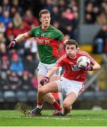 31 January 2016; Mark Collins, Cork, in action against Donal Vaughan, Mayo. Allianz Football League, Division 1, Round 1, Cork v Mayo. Páirc Ui Rinn, Cork. Picture credit: Diarmuid Greene / SPORTSFILE