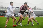 31 January 2016; Denis Corroon, Westmeath, in action against Eanna O’Connor and Daniel Flynn, Kildare. Allianz Football League, Division 3, Round 1, Westmeath v Kildare, TEG Cusack Park, Mullingar, Co. Westmeath. Picture credit: Seb Daly / SPORTSFILE