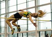 31 January 2016; Amy McTeggart, Boyne A.C., competing in the U23 Womens High Jump at the GloHealth Junior & U23 Indoor Championships. AIT, Athlone, Co. Westmeath. Picture credit: Sam Barnes / SPORTSFILE