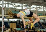 31 January 2016; Daena Kealy, St Abban's A.C., competing in the Junior Women's High Jump at the GloHealth Junior & U23 Indoor Championships. AIT, Athlone, Co. Westmeath. Picture credit: Sam Barnes / SPORTSFILE