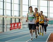 31 January 2016; Sean Downlings, Raheny Shamrock A.C., competing in the Junior Men 400m at the GloHealth Junior & U23 Indoor Championships. AIT, Athlone, Co. Westmeath. Picture credit: Sam Barnes / SPORTSFILE