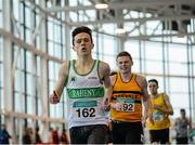 31 January 2016; Sean Downlings, Raheny Shamrock A.C., competing in the Junior Men 400m at the GloHealth Junior & U23 Indoor Championships. AIT, Athlone, Co. Westmeath. Picture credit: Sam Barnes / SPORTSFILE
