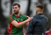 31 January 2016; Mayo's Aidan O'Shea and Cork's Eoin Cadogan in conversation after the game. Allianz Football League, Division 1, Round 1, Cork v Mayo. Páirc Ui Rinn, Cork. Picture credit: Diarmuid Greene / SPORTSFILE